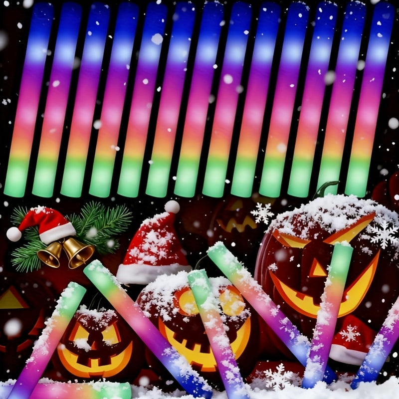 Flashing LED Foam Glow Sticks for Party Favors, 30- or 60-Piece Options for Wedding Receptions, Birthday Celebrations, Concerts and Holiday Events