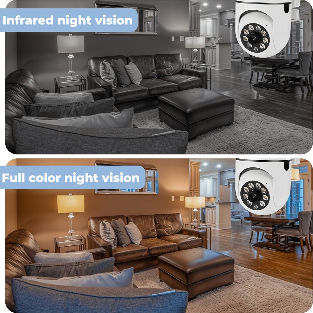 5MP WiFi Security Camera 4-Pack by PHANSATIM with USB Cables, 2.4GHz PTZ Motion Tracking, Color Night Vision, Spotlight, Siren and Two-Way Audio
