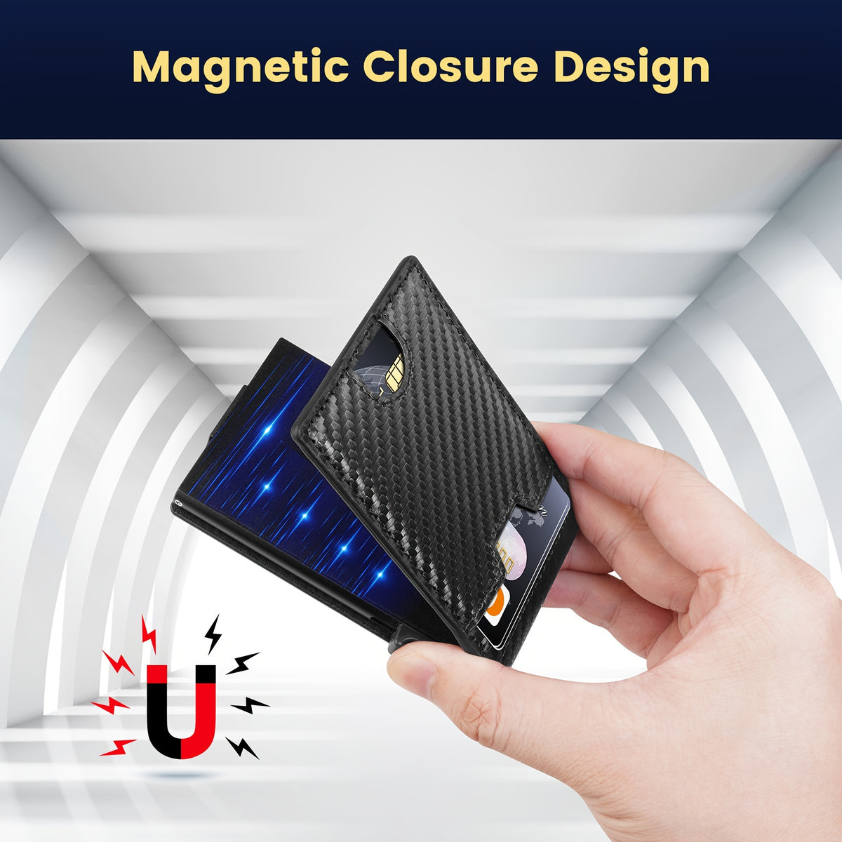 Minimalist Bifold Wallet for Men with Money Clip and Credit Card Slots, Slim Carry Design in Brown, Black or Carbon Fiber Black Options for Everyday Essentials