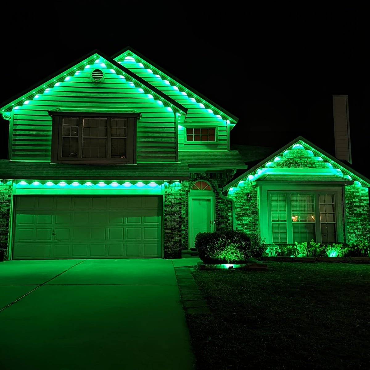 RGB Multicolor Eaves Lights with App and Remote Control, Music Sync, Timer and Dimming, 49ft, 100ft or 200ft for Outdoor Holiday House Decor