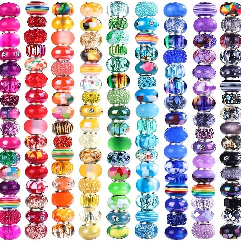 Acrylic Spacer Beads in Random Colors with Listed 12mm Round Large-Hole Design, 400pcs Option for Bracelet Patterns, Keychains and Beadable Pen Crafts