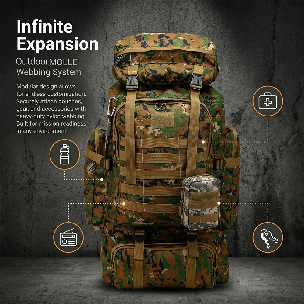 Men's Outdoor Travel Backpack with Double-Shoulder Carry and Removable Flag Patch Reference, Gray, Desert, Khaki or Black-3 Options for Everyday Trip Packing