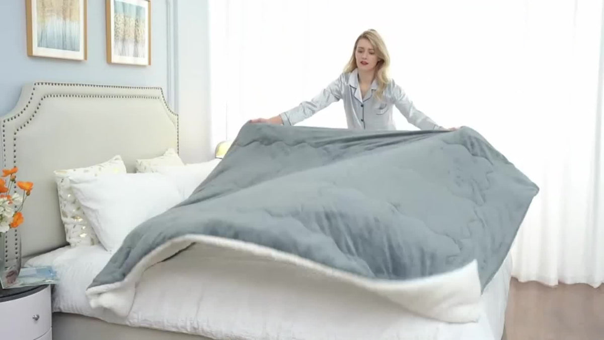 Sherpa Fleece Blanket with Listed Reversible Plush Microfiber Design, Twin XL, Full, Queen and King Options for Sofa Lounging and Cozy Bedroom Layering