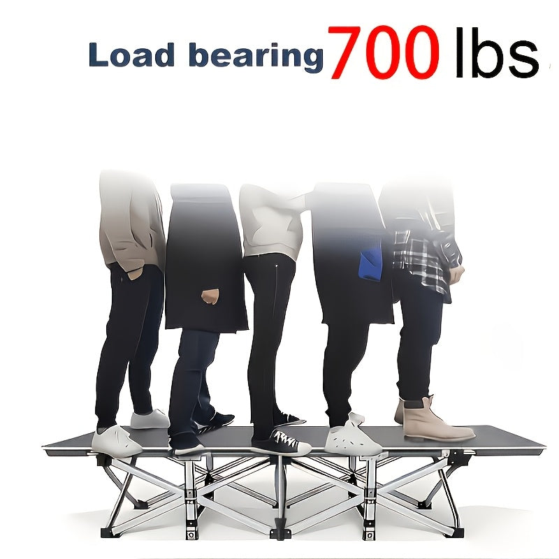 Portable Folding Camping Bed for Adult Guest Rest and Outdoor Trips, Black or Grey Model Labels with Listed 500, 600 or 700 lb Ratings and No Mattress Option