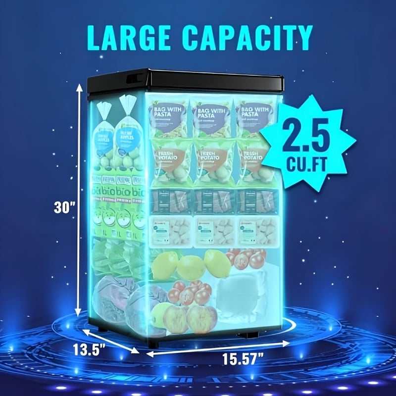 Small Chest Freezer 3.5 Cu. Ft., WANAI Black Deep Freezer with 7 Adjustable Settings and Removable Basket for Apartment Kitchens