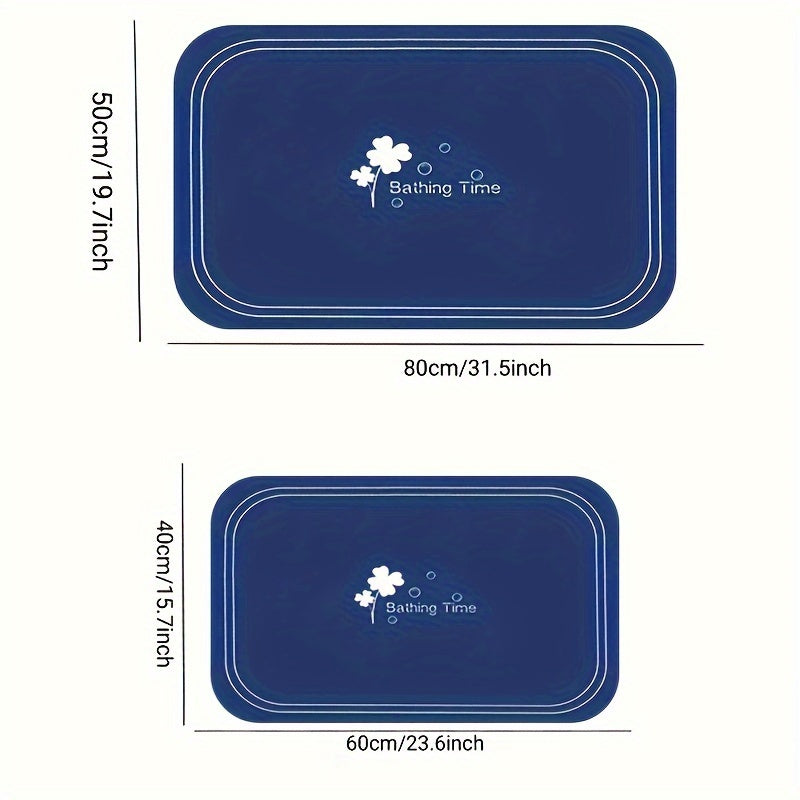 Quick-Drying Bathroom Mat with Diatomaceous Earth Reference, Soft Absorbent Bath Floor Mat with Listed Anti-Slip Design for Shower and Bathtub Areas