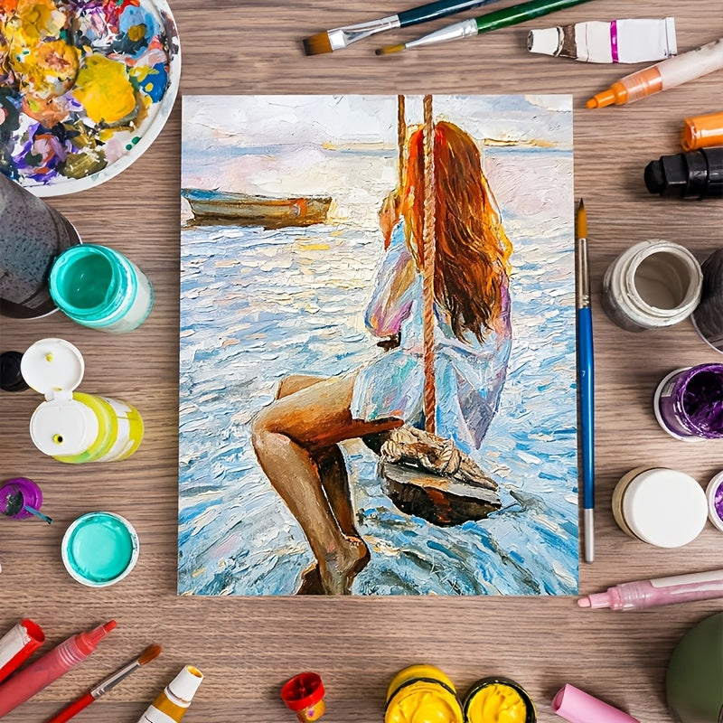 Stretched Canvas Painting Set, White Primed 100% Cotton Art Canvases with Round and Rectangular Pack Options for Acrylic Pouring and Oil Painting