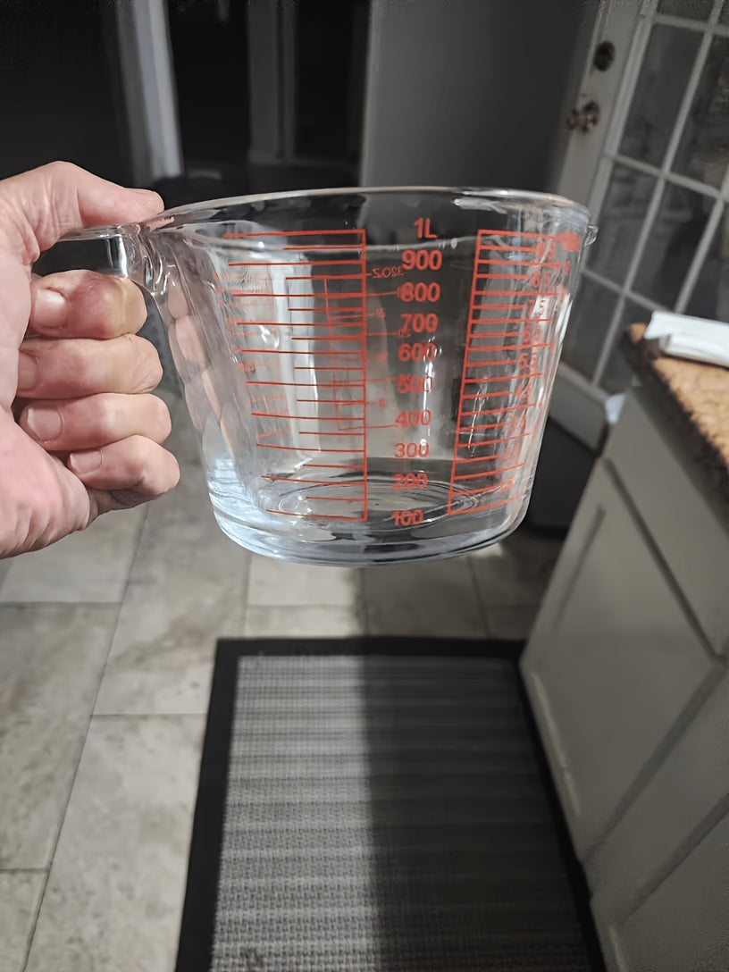 Handled Glass Measuring Cup for Recipe Ingredients and Home Baking Prep, Single Medium Selection or Two-Piece Set with Listed 16.91oz and 33.81oz Capacities