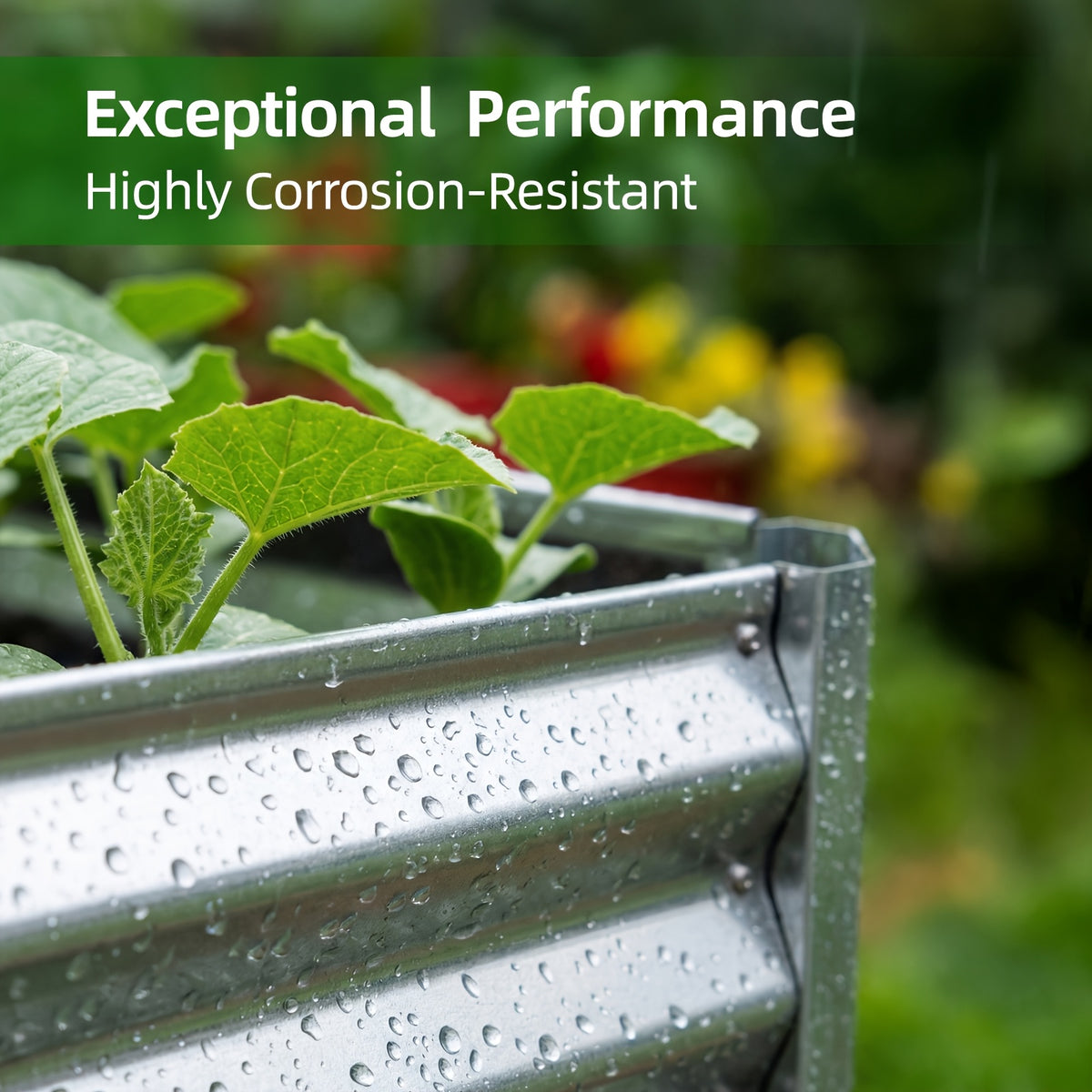 Metal Raised Garden Bed by TOMNK, Galvanized Outdoor Planter in Silvery or Black, One- or Two-Piece Size Options for Vegetables, Herbs and Flowers