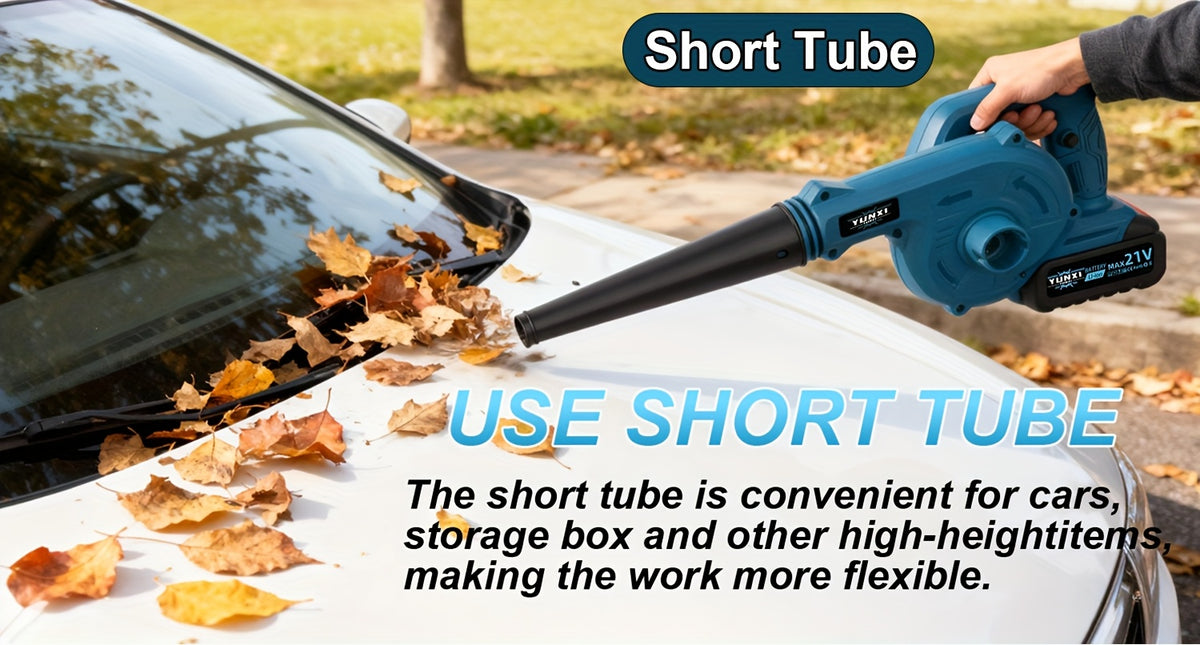 Cordless Leaf Blower with Two-Battery Accessory Options, Portable Handheld Air Tool in Standard or Upgrade Battery Labels for Home Lawn and Garden Cleanup
