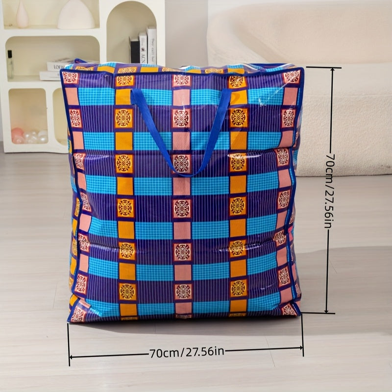 Reusable Moving and Storage Bag with Zipper, Single Large-Size Organizer in Six Colors for Clothes, Bedding, Closet Sorting and Seasonal Holiday Decorations