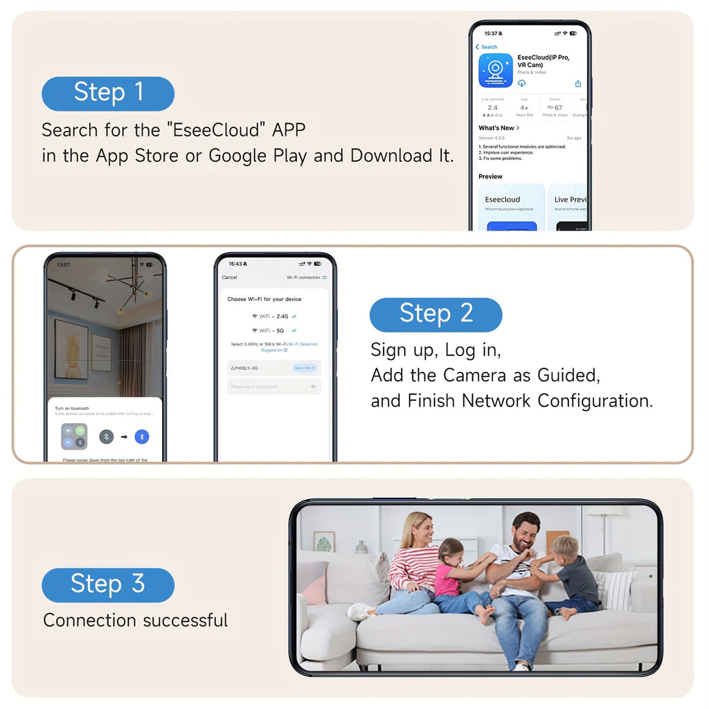 2K Security Camera 2-Pack, 5G Dual-Band WiFi Cameras with 355° Pan & Tilt, 2K QHD, AI Motion Detection & Tracking, Color Night Vision, Two-Way Audio, 256GB SD & Cloud, Festival Gift