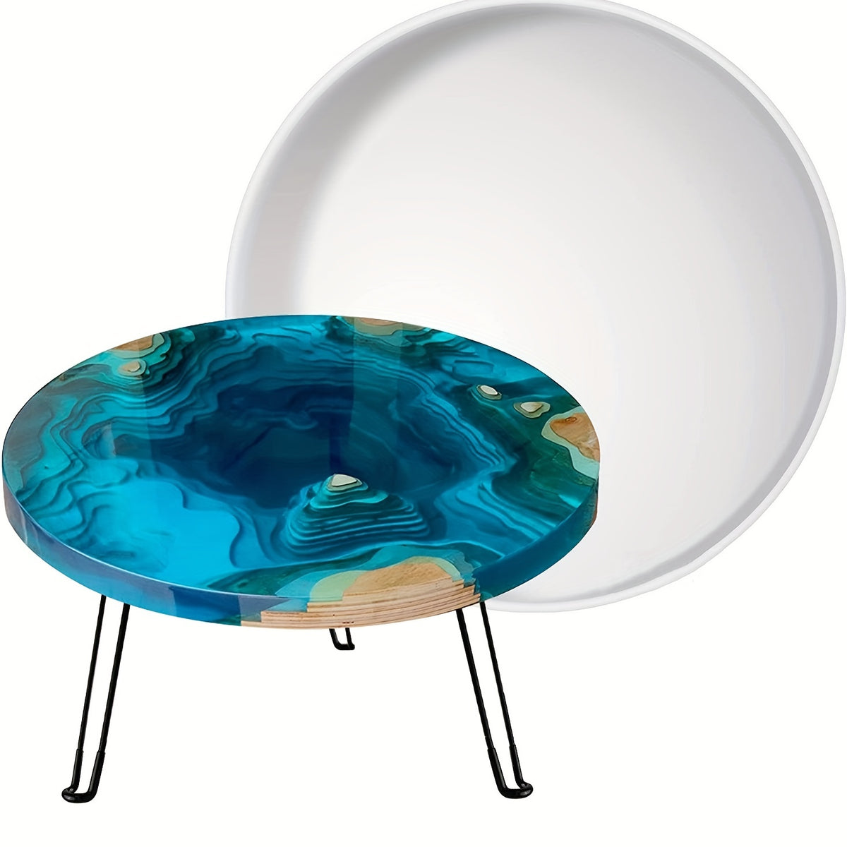 Large Round Silicone Resin Mold with Listed 19-Inch Diameter, Single Table Mold for Compatible Epoxy Casting, Decorative Tray Designs and Home Art Projects
