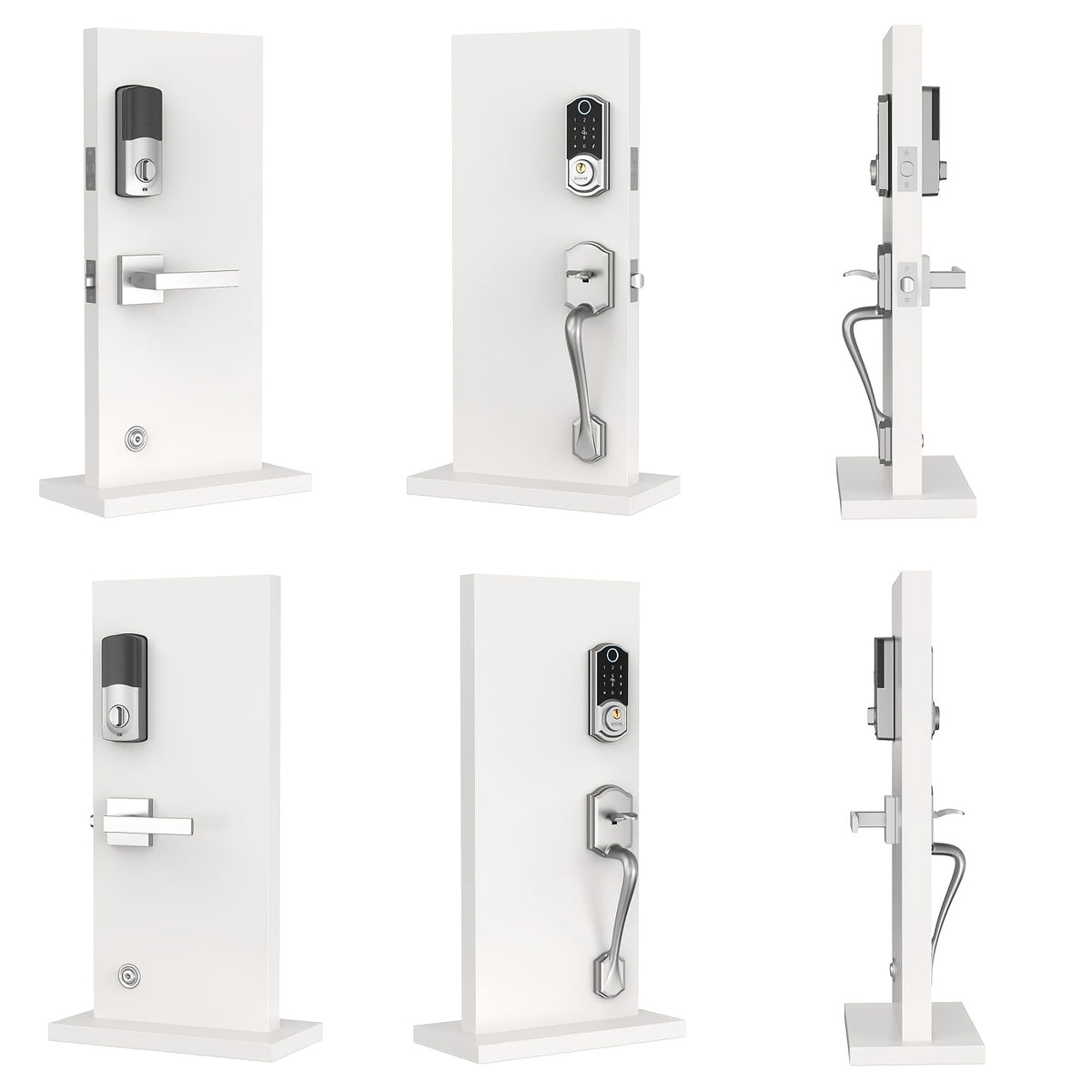 SMONET Fingerprint Deadbolt and Handle Set with Bluetooth, Digital Keypad, Phone App and Auto-Lock Wording, Black, Silvery or Oil Rubbed Bronze Options