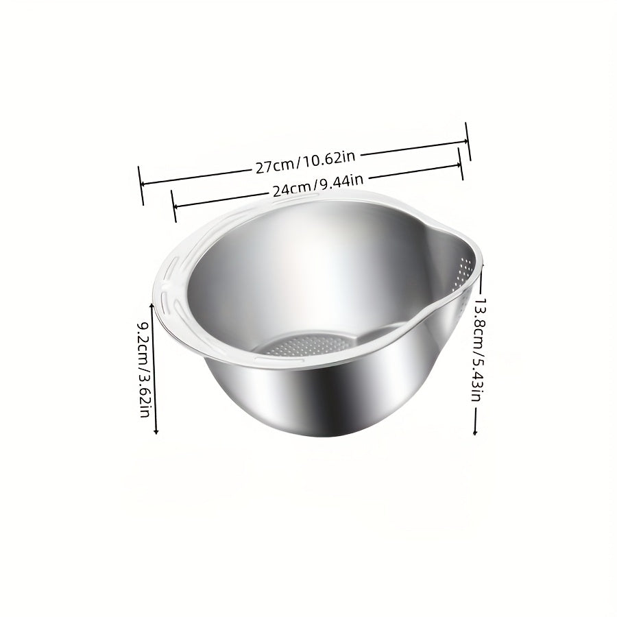 Large Stainless Steel Colander with 5.5QT Listed Capacity, Dishwasher-Safe Kitchen Strainer Basket for Draining Pasta and Rinsing Vegetables and Fruit