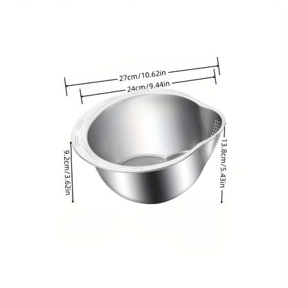 Large Stainless Steel Colander with 5.5QT Listed Capacity, Dishwasher-Safe Kitchen Strainer Basket for Draining Pasta and Rinsing Vegetables and Fruit