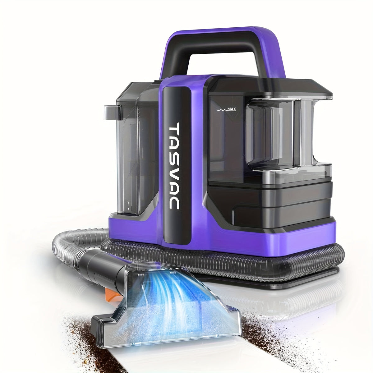 Pet Stain Carpet Cleaner with 20,000Pa Suction, Portable Spot and Stain Remover Machine with 2 Brushes, Cleaning Formula and Long Hose for Carpet, Upholstery, Couch, Stairs and Car Seats, Purple