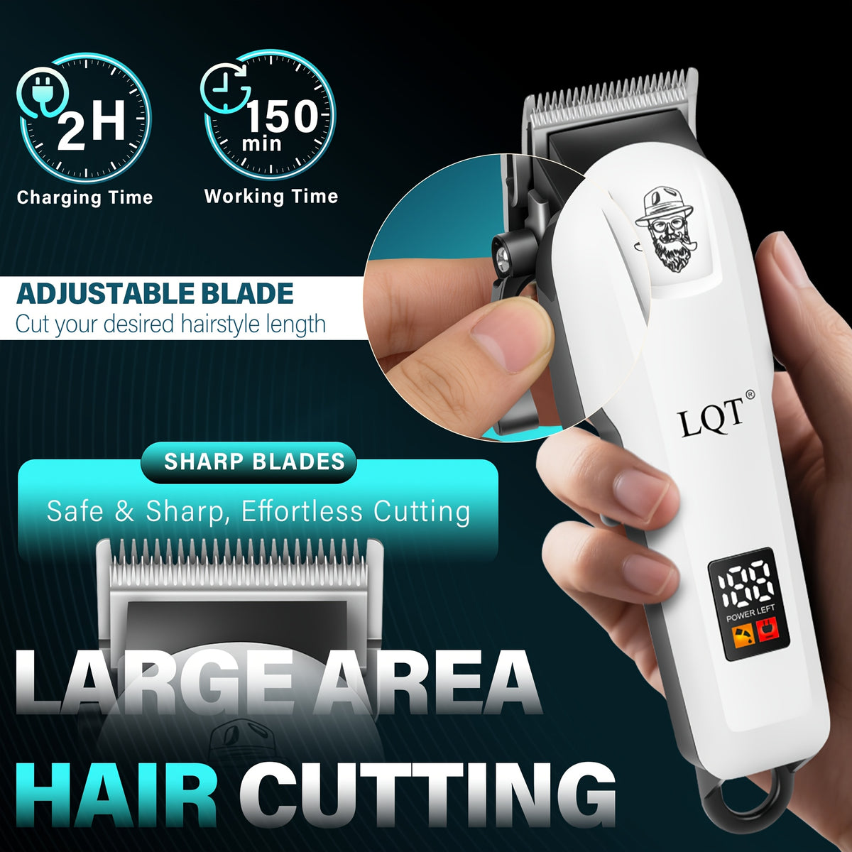 Electric Hair Clipper Grooming Set for Men, Hair Cutting Tool with White, Black, Blue and Golden Kit Options plus Selected Two-Piece Configurations