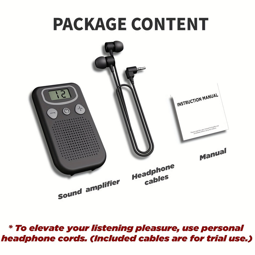 JINGHAO Personal Sound Amplifier in Black with Adjustable Volume, Pocket-Style PSAP Listening Device for Adults Comparing Everyday Sound Amplification Options