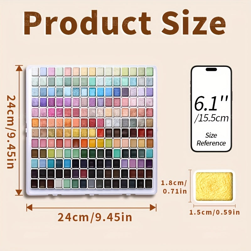 Pearl Shimmer Watercolor Paint Set, 180 Solid Colors with Metallic Color-Shifting Effects for Adult Artists, Sketching, Handmade Cards and Creative Crafts