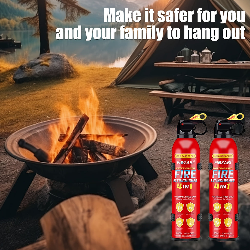 Portable Fire Extinguisher Spray by FIOZABI, Listed Water-Based Formula with Bracket Reference and 1, 2, 4, 8 or 24 Bottle Options for Preparedness Planning