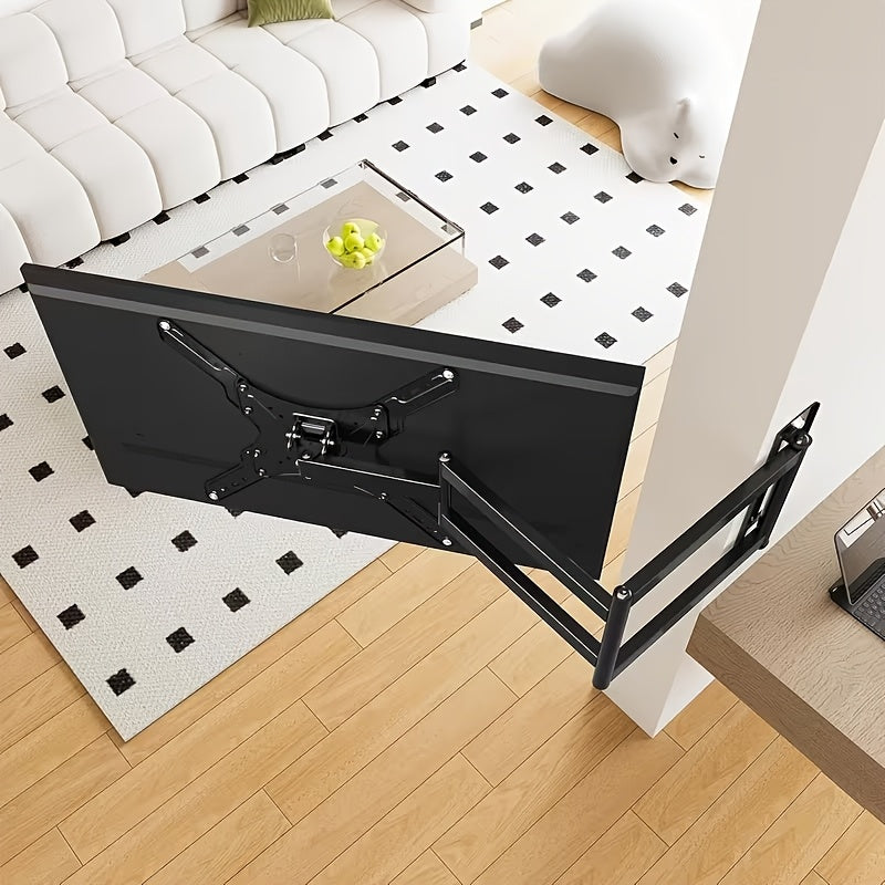 Swivel TV Wall Mount in Black, Rotating Bracket for Compatible Flat Panel Televisions, Space-Saving Wall Installation for Living Rooms and Home Theater Setups