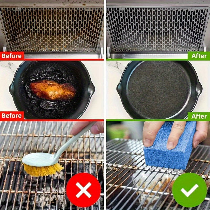 Bristle-Free Grill Cleaning Set with Six-Pack Selection, Listed 18-Inch Scraper Design and Non-Slip Grip for Gas, Charcoal Grill and Oven Rack Care