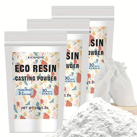 Water-Activated Casting Powder 3000g in White, Plaster-Style Craft Material for Home Art Projects, Decorative Mold Casting and DIY Handmade Gift Designs