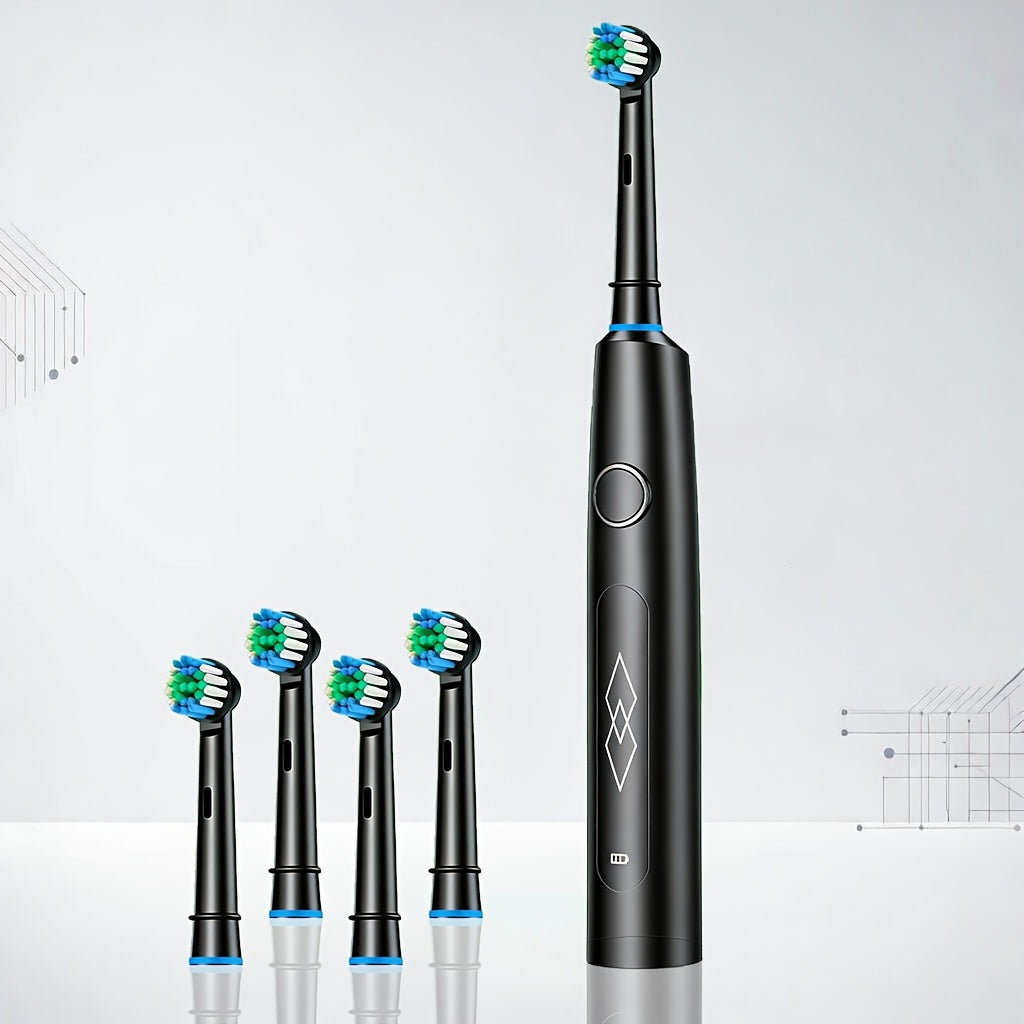 3D Sonic Electric Toothbrush for Adults, Type-C Rechargeable Automatic Tooth Cleaner with 5 Cleaning Modes, Built-In 2-Minute Smart Timer and 4 or 8 Replacement Soft Brush Heads, Black, White and Pink