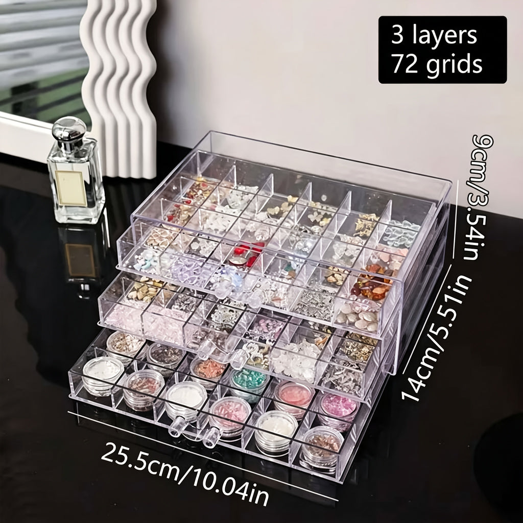 120-Compartment Jewelry Organizer Box with Five Clear Layers, Acrylic Storage for Earrings, Rings and Small Accessories on Bedroom Dressers and Vanities