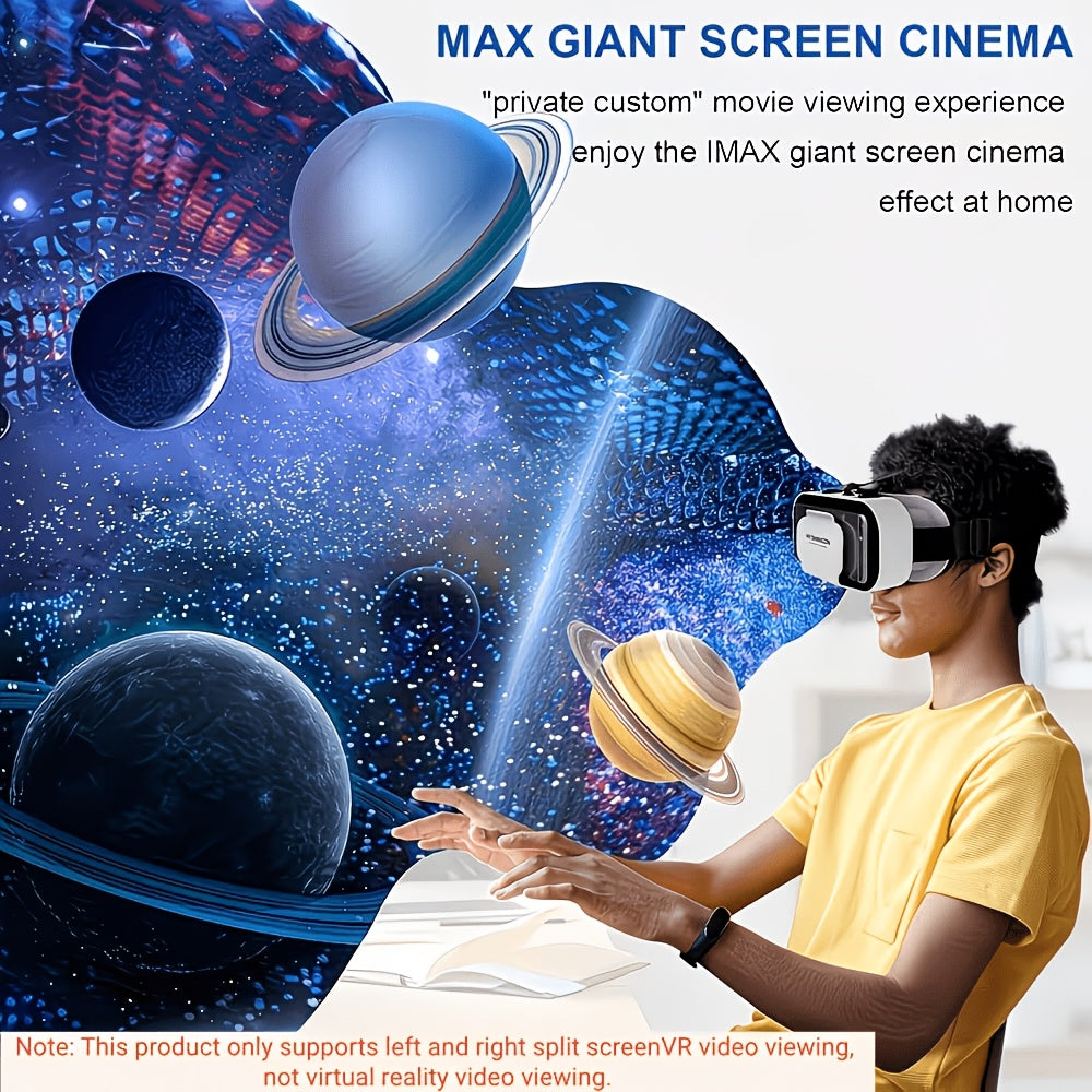 VR Glasses and Retro Handheld Game Console 2-Piece Set, Phone-Based 3D Viewer for Listed 5-7 Inch Smartphones with Separate Portable Gaming Device