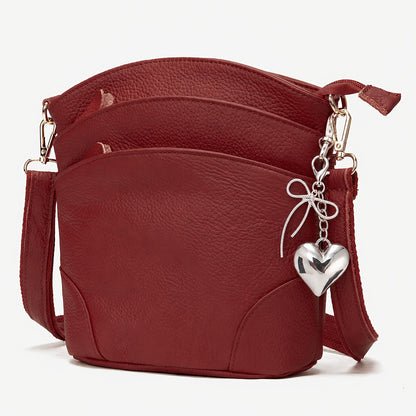 Leather Organizer Crossbody Bag with Listed Smartphone Pockets, Everyday Handbag Purse in Thirteen Color and Style Options for Errands and Travel