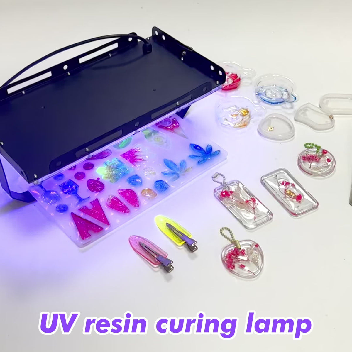USB Resin Curing Lamp with 96 LEDs, Listed 5V Power Input, Cord and Switch in Dark Violet or Purple for Compatible Resin Jewelry, Molds and DIY Craft Projects