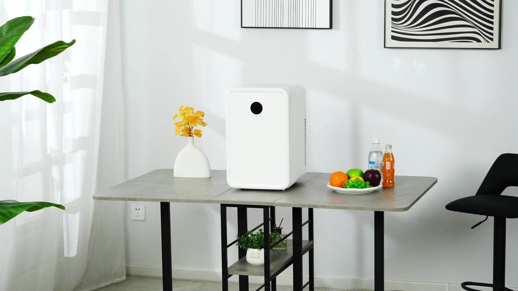 Portable Mini Fridge by ADVWIN, Glass-Front Cooler and Warmer with Listed AC/DC and 12V Support for Bedroom, Office, Dorm and Car Use