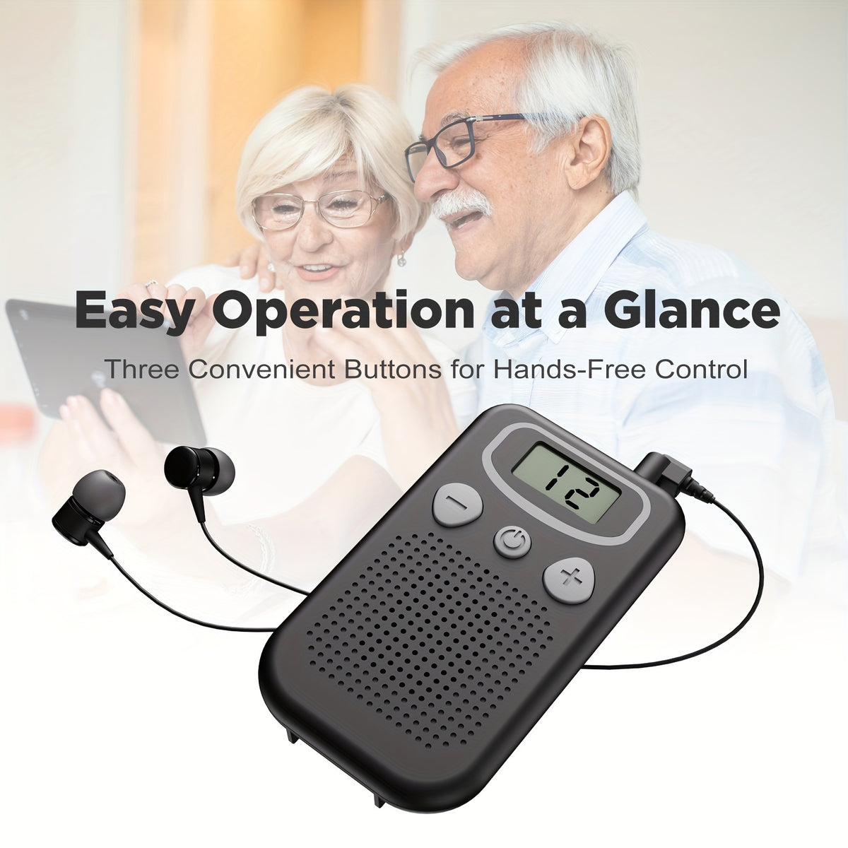 JINGHAO Personal Sound Amplifier in Black with Adjustable Volume, Pocket-Style PSAP Listening Device for Adults Comparing Everyday Sound Amplification Options