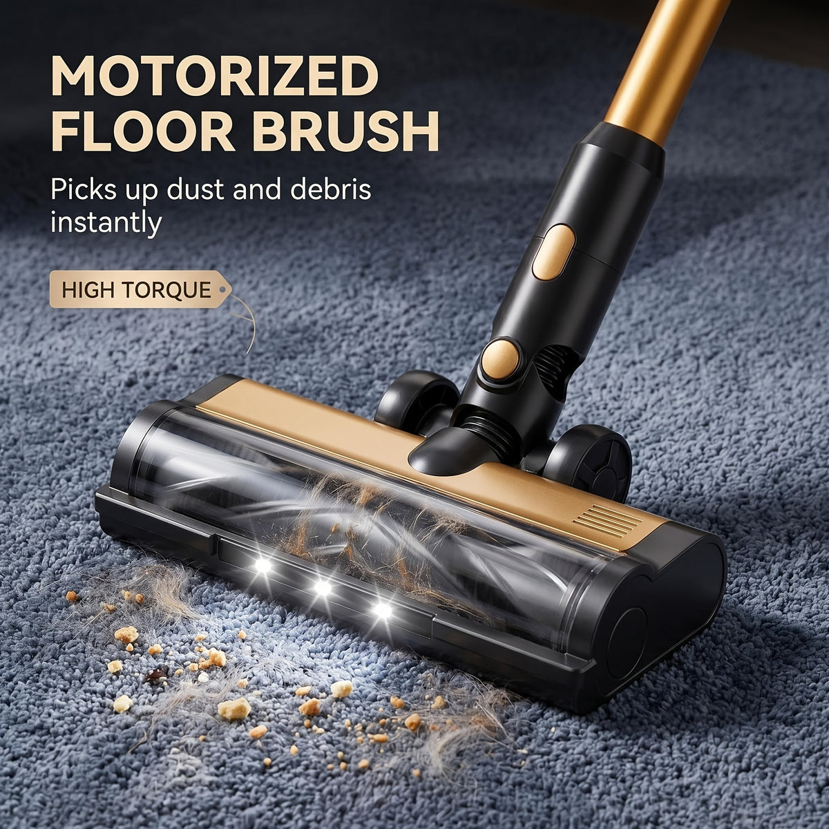 2026 Upgraded Cordless Vacuum Cleaner, 70Kpa High Suction, Multi-Speed Adjustment, HEPA Filtration, Anti-Tangle Brush, Low-Noise Motor, Long-Lasting Battery, Lightweight, Hard Floors, Carpets, Pet Hair, Curtains, Cars
