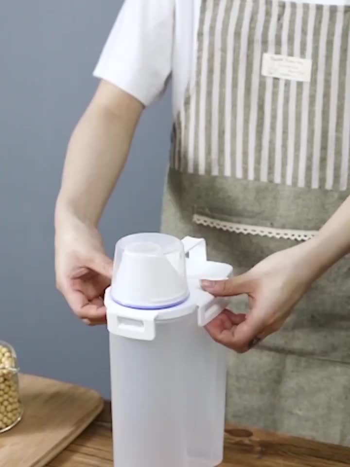Rice Storage Container with Flip-Top Sealed Lid, Listed 84.54oz Storage Bucket for Flour and Dry Grains, Kitchen Pantry Canister for Everyday Organization