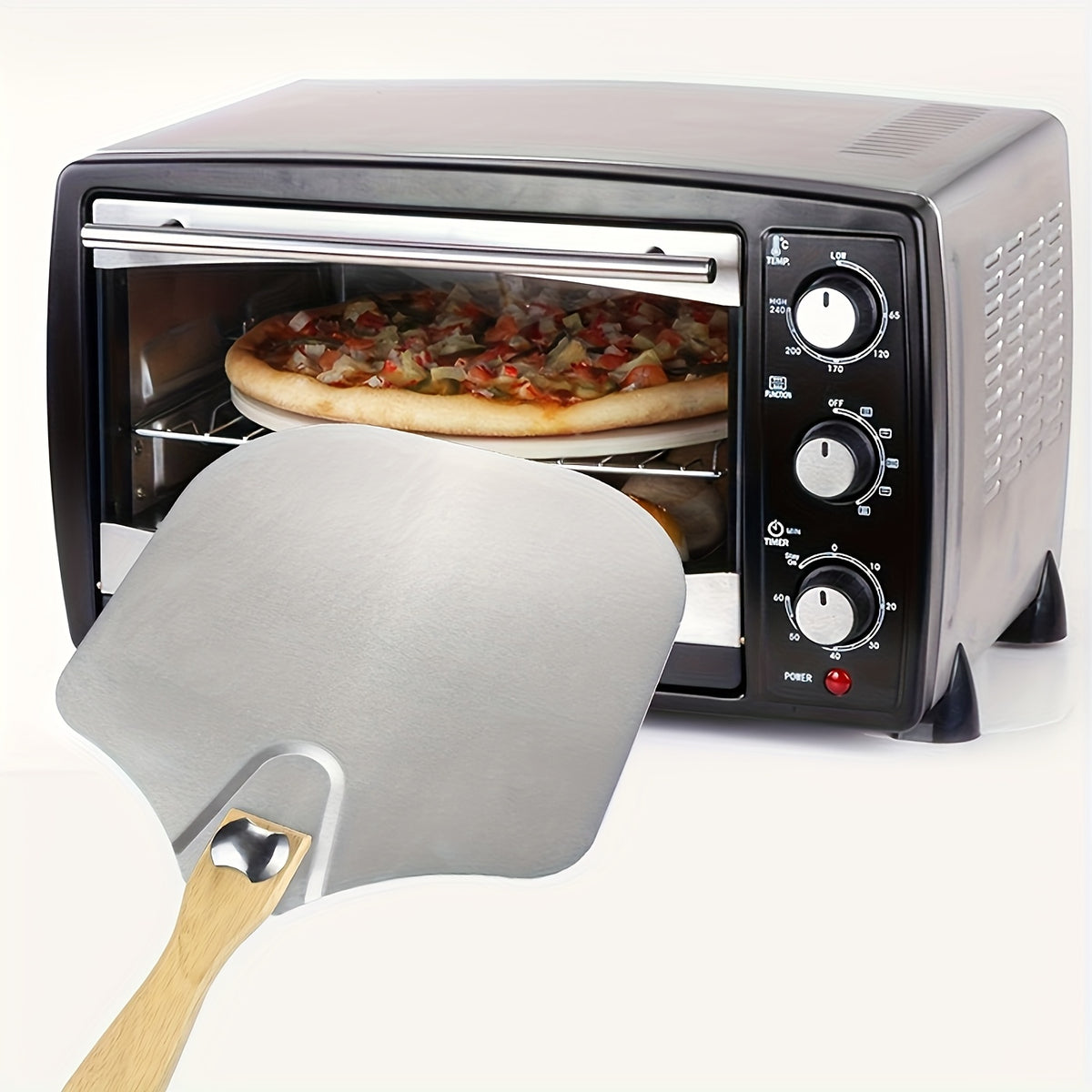Pizza Tool Set, Seven-Piece Option with Listed Gloves, Oil Brush, Shovel and Knife for Homemade Pizza Preparation with Compatible Oven and BBQ Equipment