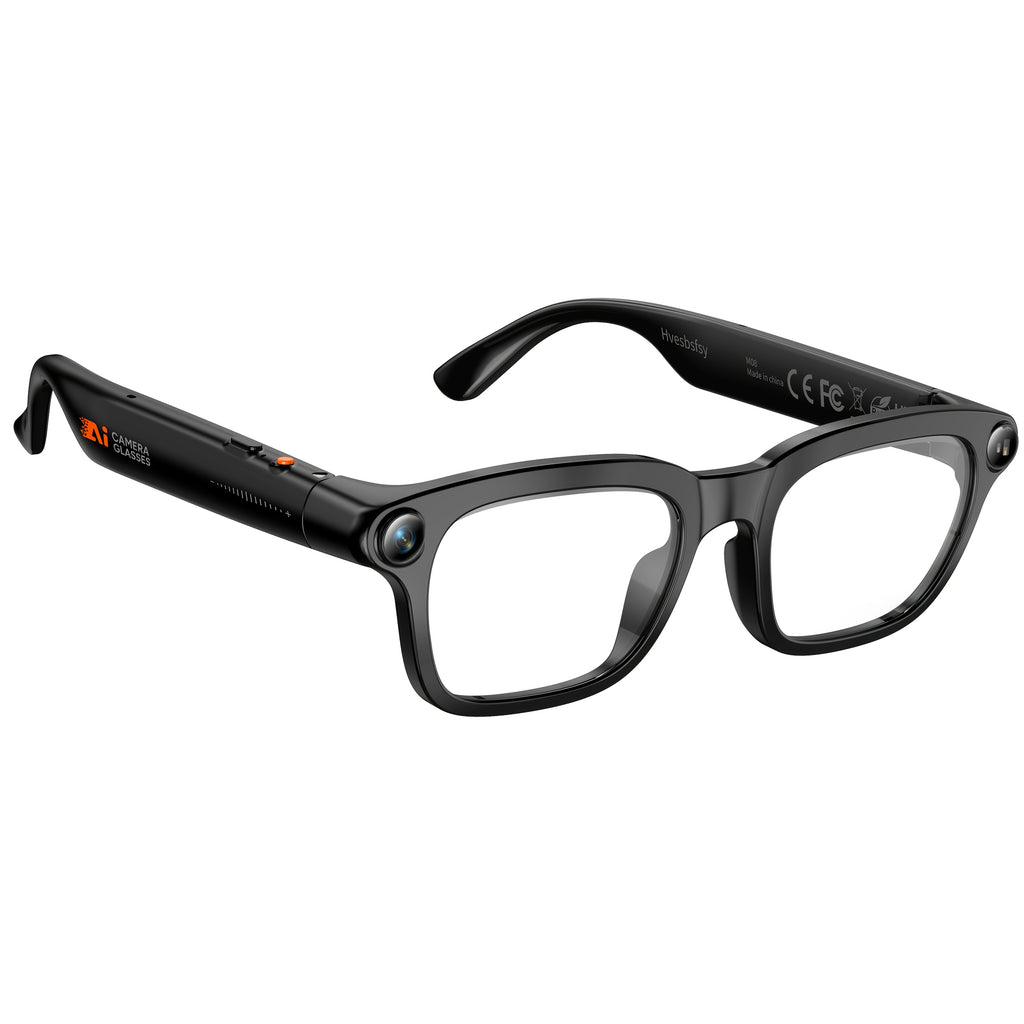 Smart Video Recording Glasses with Listed 1080P Video, 8MP Wide-Angle Camera, 163-Language Translation, Wireless Music and Calls in Black M02S or M08 Options