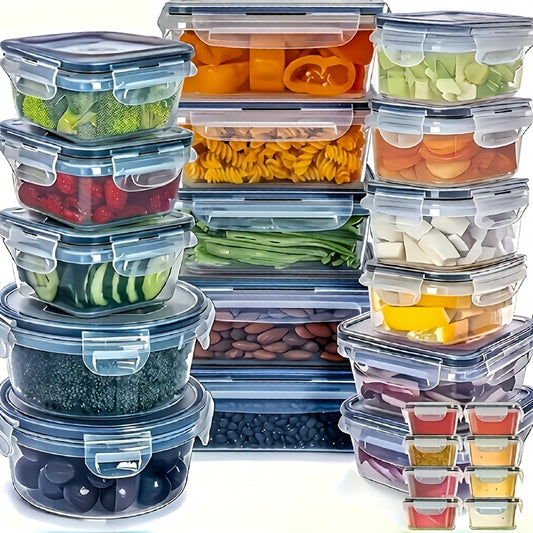 Round PP Food Storage Containers with Lids, 12-Piece Set of Six Stackable Plastic Meal Prep Bowls and Six Covers for Everyday Kitchen Organization