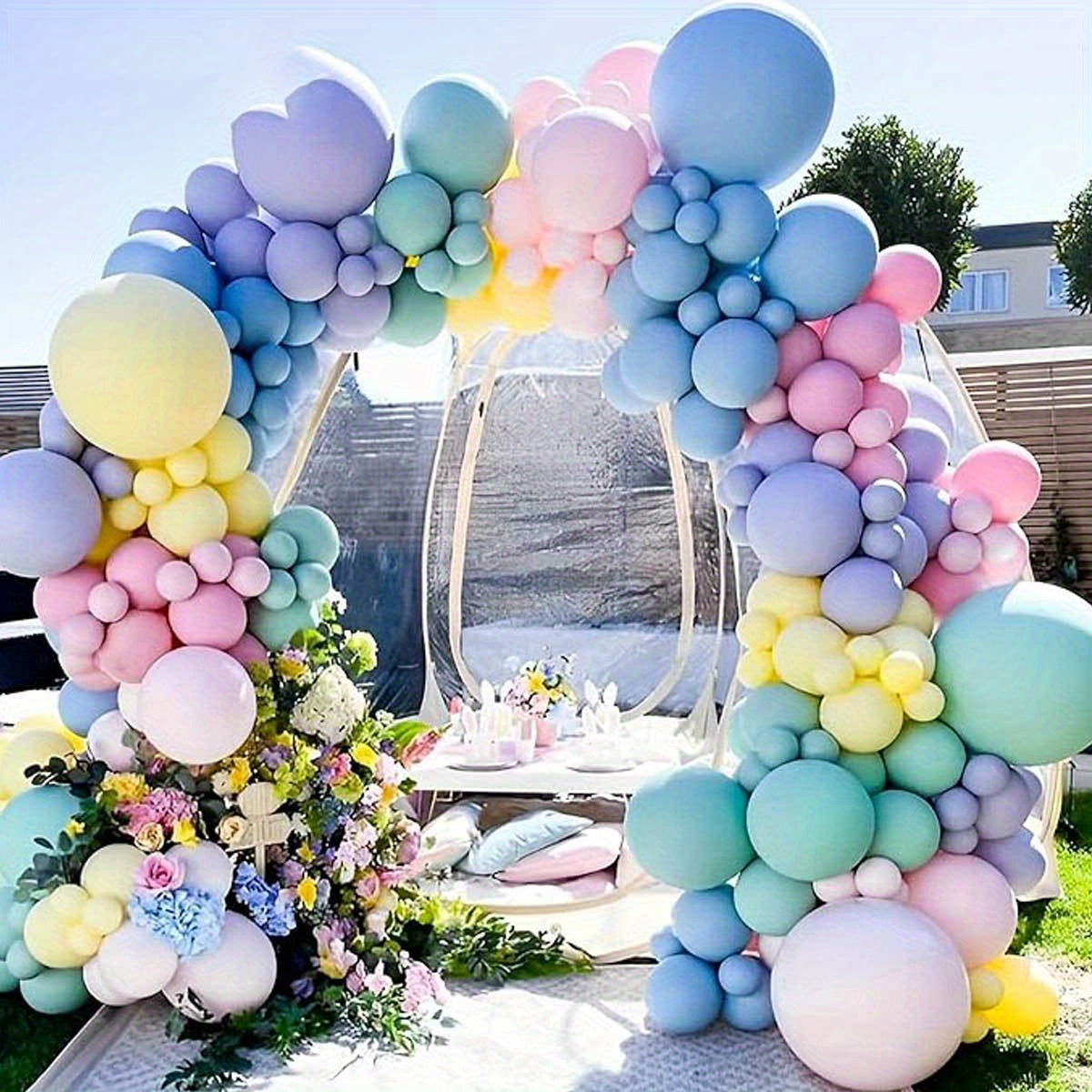 Adjustable Balloon Arch Stand Kit with Listed 21ft Sizing and 10ft x 7.5ft Setup Example for Wedding, Graduation and Holiday Backdrops, Balloons Not Included