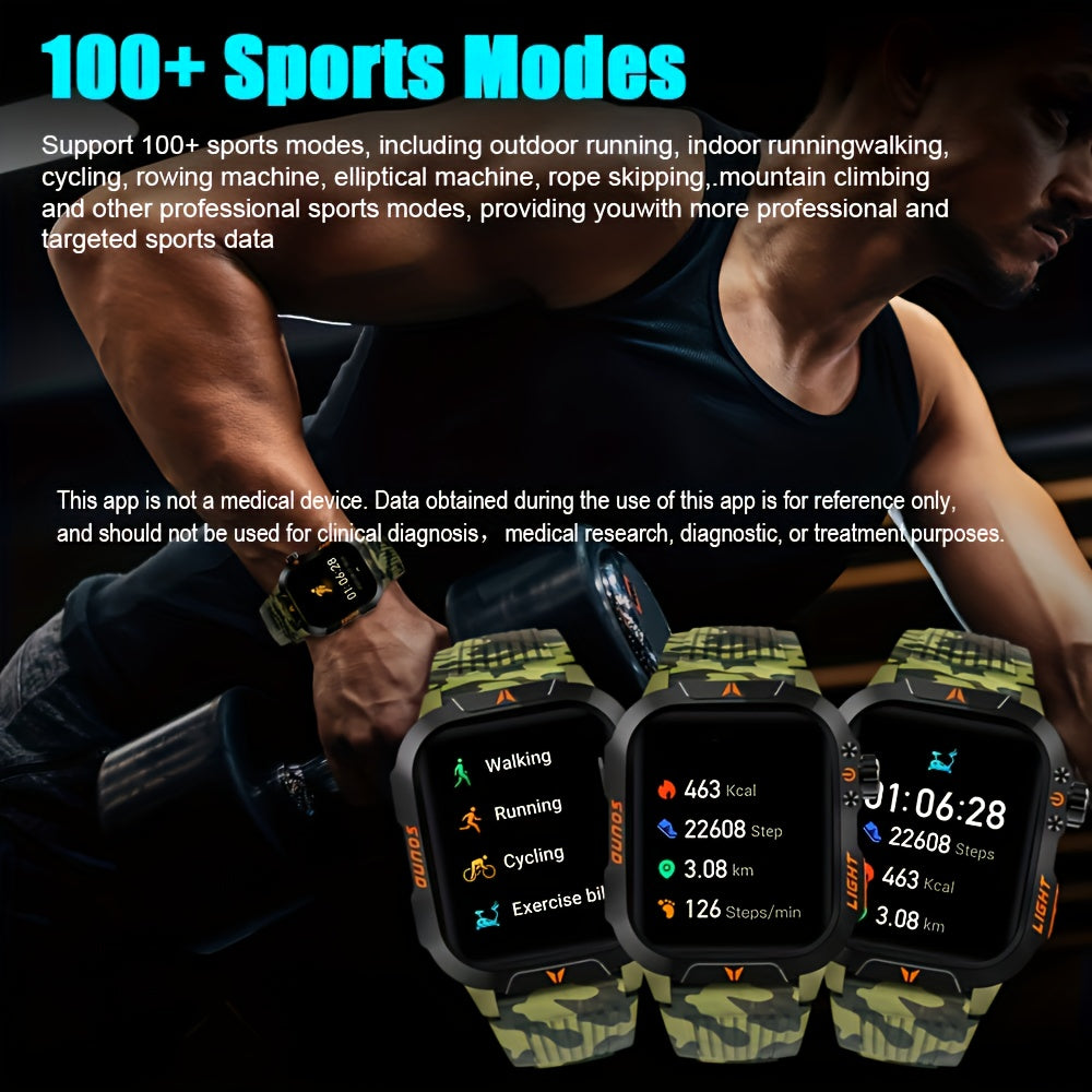 Outdoor Calling Smartwatch with Listed Compass, Altimeter, Barometer and LED Flashlight, 600mAh Battery and Sleep Tracking in Five Style Labels for Men