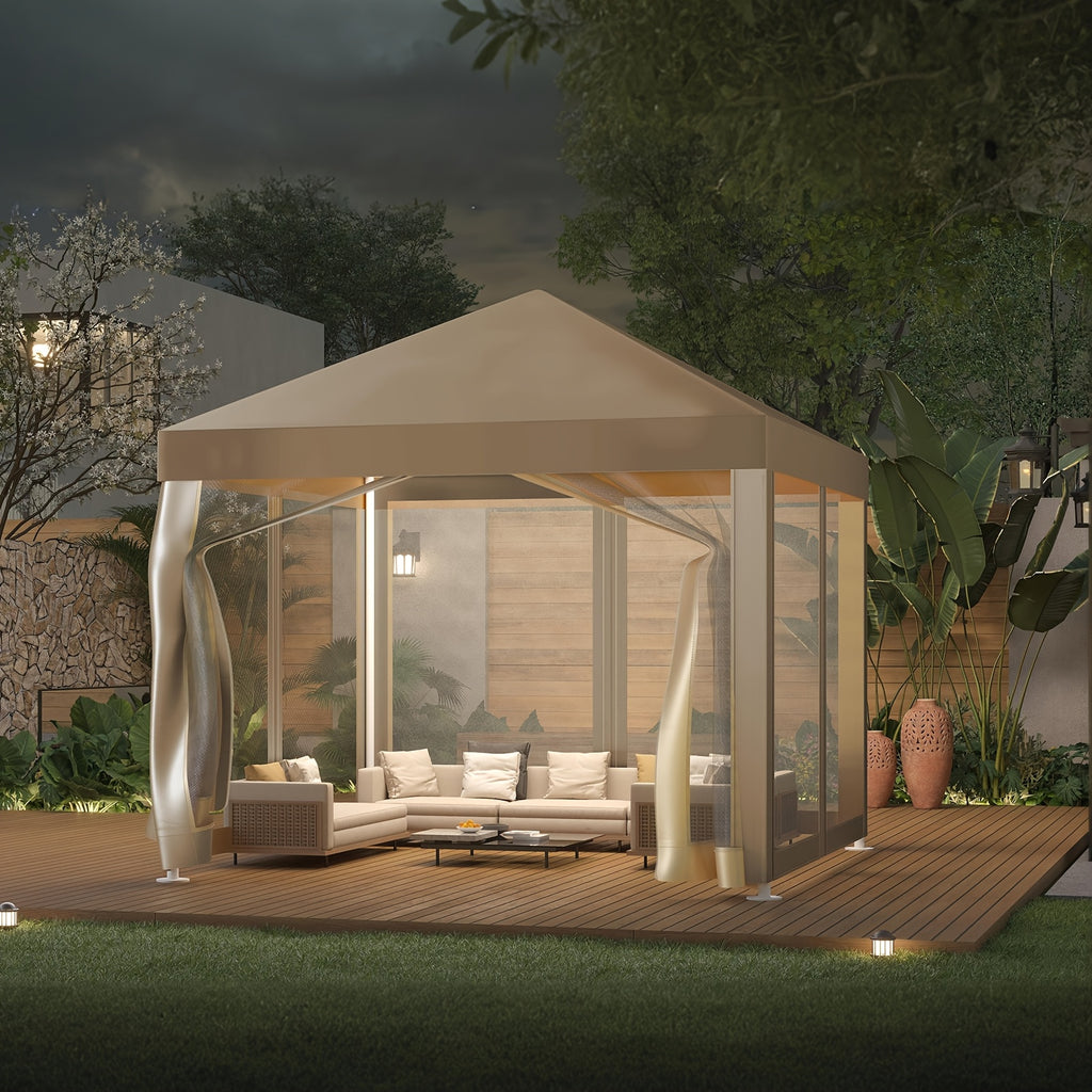Screened Canopy Tent 10 x 10 ft with Listed Mosquito Netting and Easy-Up Design, Portable Outdoor Screen House for Patio Gatherings, Camping and Backyard Picnics