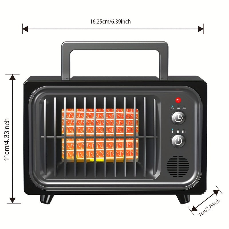 Red PTC Ceramic Heater Fan with Listed Three Modes, Small Electric Space Heater with Overheat and Tip-Over Shutdown Wording for Supervised Indoor Warmth