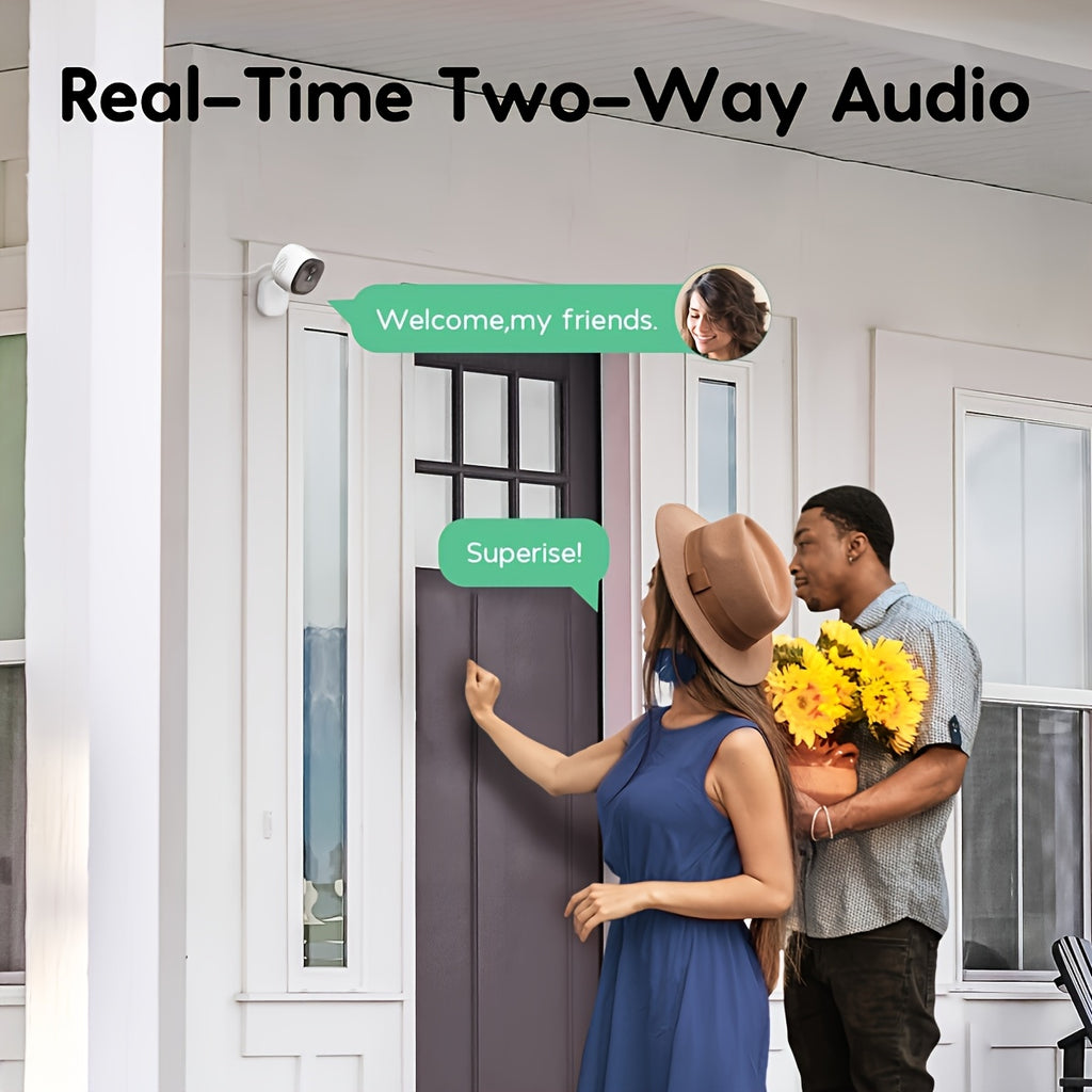 Winees Wired WiFi Security Camera with Listed 2K Video, 2.4GHz Connection, Human and Pet AI Detection, Color Night Vision and Two-Way Audio, White Options