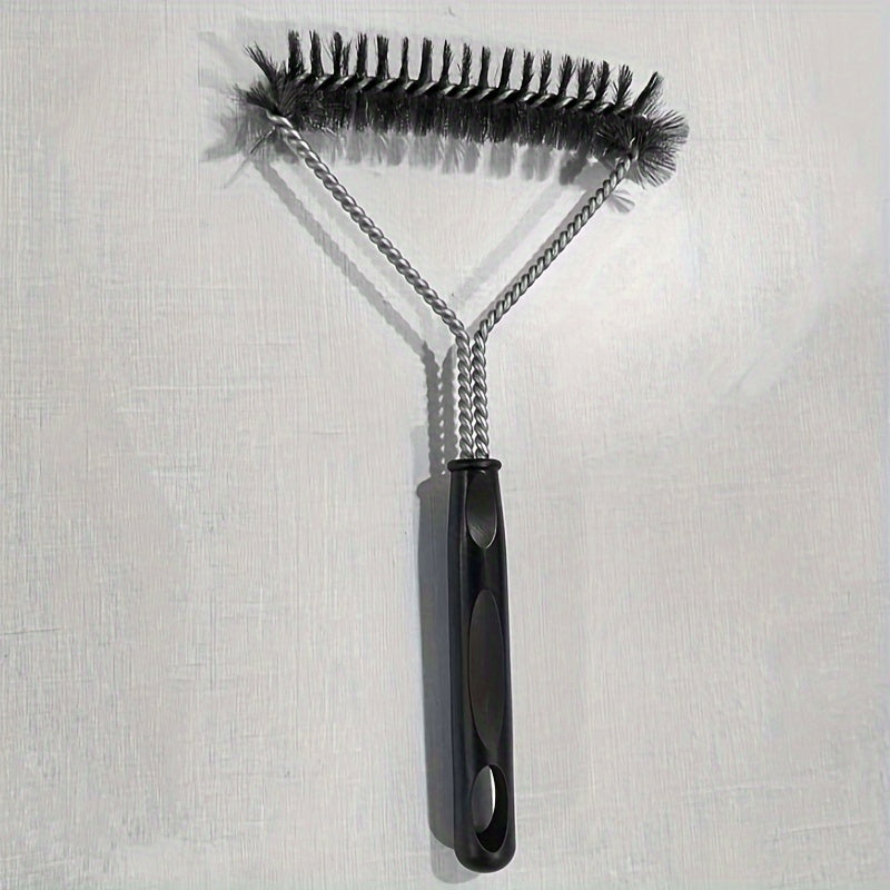 Double Sided Grill Brush with Stainless Steel Cleaning Design and Handle, Silvery BBQ Care Tool for Compatible Grates and Backyard Barbecue Cleanup
