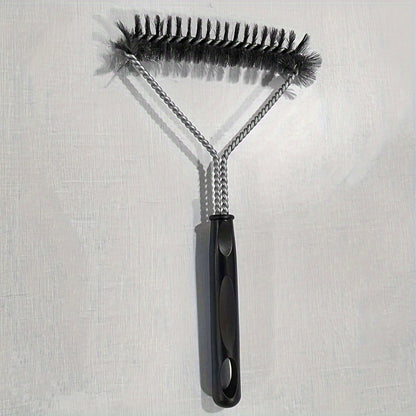 Double Sided Grill Brush with Stainless Steel Cleaning Design and Handle, Silvery BBQ Care Tool for Compatible Grates and Backyard Barbecue Cleanup