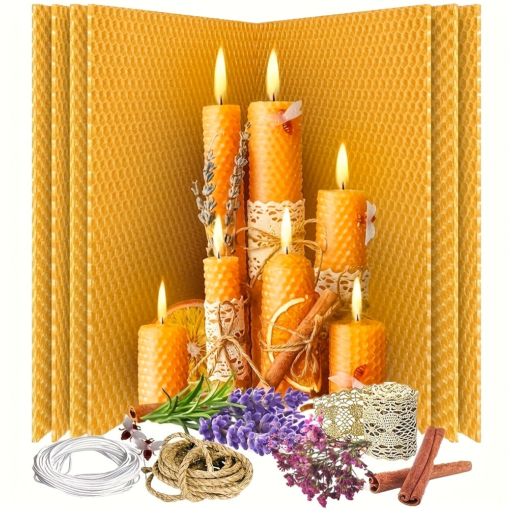 Beeswax Sheet Candle Craft Kit, Listed 22-Piece DIY Candle Making Set with Wax Sheets and Unspecified Additions for Beginner Hobby Projects and Handmade Gifts