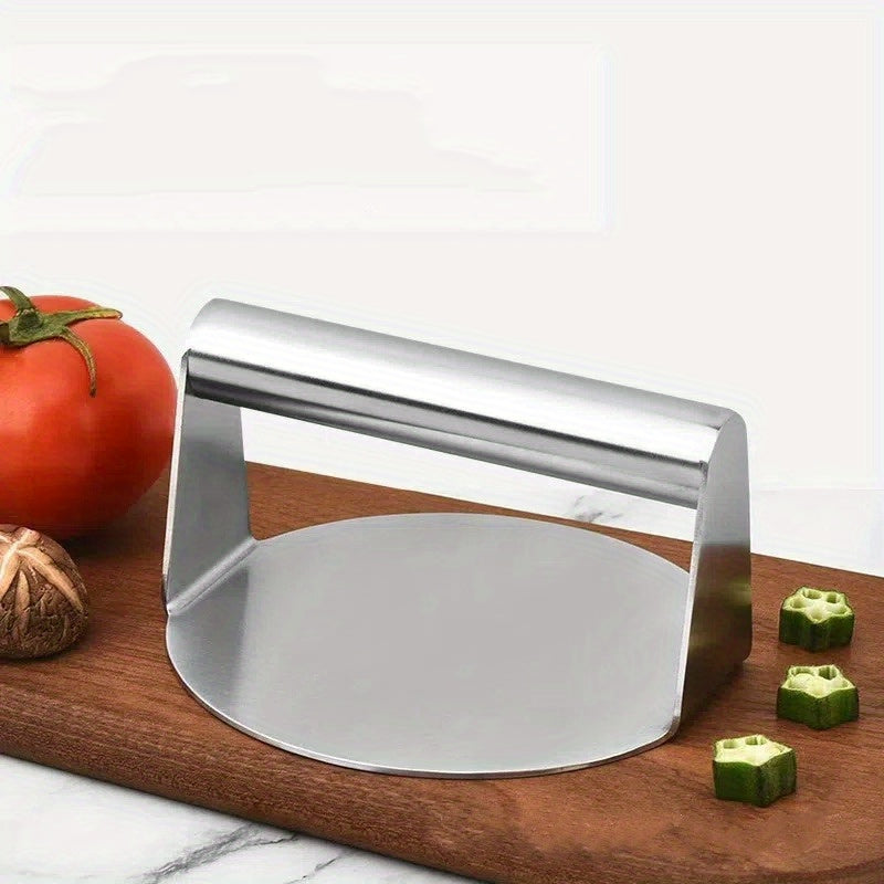 Stainless Steel Burger Press, Single Manual Patty Press with Listed Heat-Resistant Handle for Hamburger Shaping, Griddle Cooking and Home Kitchen Use