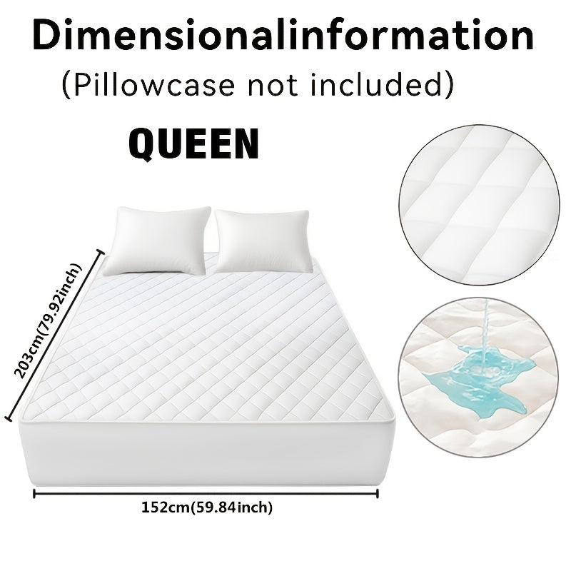 Fitted Mattress Protector with Listed 9–15 Inch Pocket Range, Single Solid-Color Bed Cover in Twin, Full, Queen and King Sizes with Nine Color Labels